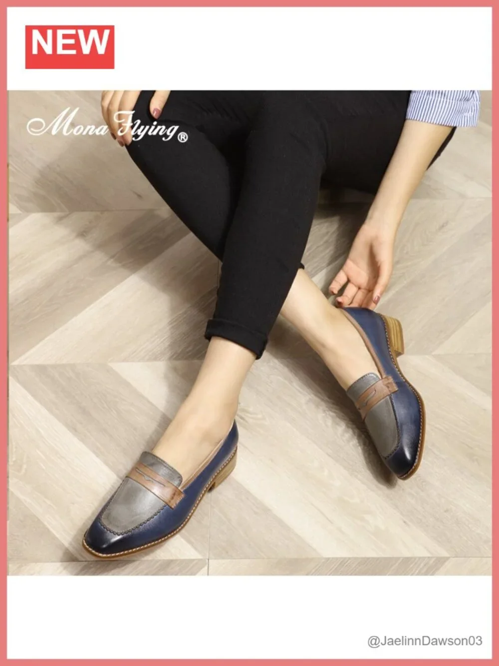 Leather Square Toe Penny Loafer Slip On Flat Office Shoe Cushioned